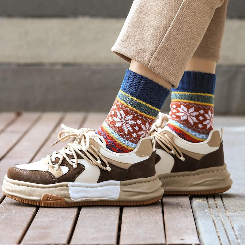 Pleneal Wool Socks for Women - Womens Wool Socks Winter Warm Cozy Knit Sock for Women Men - Image 5
